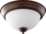 2 Light 11.5 Inch Wide Opal Glass Flush Mount by Quorum - 3063-11