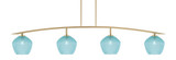 Kurve 4 Light Steel Bar Island Pendant 70 Inch Length by Toltec - 3734-MB-4922