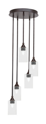 Empire 5 Light Stem Hung Steel Medium Pendant 14.25 Inch Wide by Toltec - 2145-BN-530