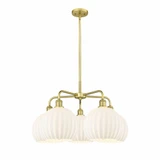 White Venetian 5 Light Large Chandelier by Innovations - 516-5CR-G1217-10