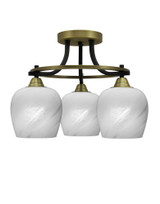 Paramount 3 Light 13 Inch Length Steel Semi Flush Mount by Toltec - P3_3417_SF13155