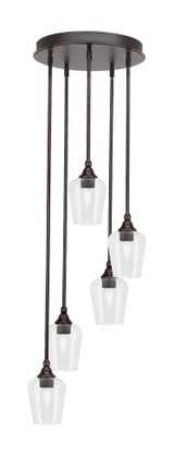 Empire 5 Light Stem Hung Medium Pendant by Toltec - 2145-BN-210