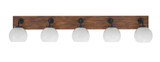 Oxbridge 5 Light Globe Glass Vanity Light 46.5 Inch Length by Toltec - 1775-GPDW-4100