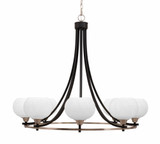 Paramount 8 Light Oversized Chandelier by Toltec 3408-MBBR-202 - 3408-MBBR-202