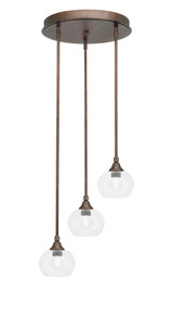 Empire 3 Light Medium Pendant 15.5 Inch Wide by Toltec - 2143-155-105