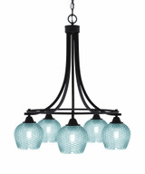 Paramount 5 Light Down Chandelier 25.5 Inch Tall and 24 Inch Wide by Toltec - 3415-BN-4602