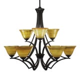 Zilo 9 Light Large Chandelier by Toltec 569-2752775 - 569-2752775