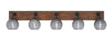 Oxbridge 5 Light Ribbed Glass Vanity Light 46.75 Inch Length by Toltec - 1775-GPDW-5110