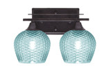 Uptowne 2 Light Textured Glass Vanity Light 13.25 Inch Length by Toltec - 132-DG-4602
