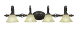 Elegante 4 Light Vanity Light 9.5 Inch Wide by Toltec - 164-95-875-395