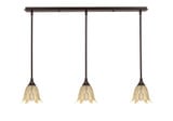 Any 3 Light Steel Linear Pendant 38.75 Inch Length by Toltec - 36-7-775-3875