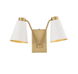 2 Light Mid Century Modern Wall Sconce 17.5 Inch Wide by Meridian - M90076