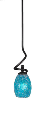 Capri 1 Light Fusion Glass Small Stem Hung Pendant 16.5 Inch Tall by Toltec - 901-7-165-