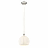 White Venetian 1 Stem Hung Small Pendant 11.25 Inch Tall by Innovations - 616-1S-G1217-10