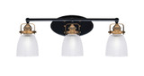 Easton 3 Light Clear Ribbed Vanity Light by Toltec - 1933-WHBN-500