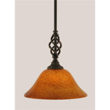 Elegante 1 Light Glass Small Stem Pendant 10.5 Inch Tall by Toltec - 80-10-105-