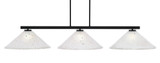 Atlas 3 Light Steel Large Island Pendant 52 Inch Length by Toltec - 4523-MB-711