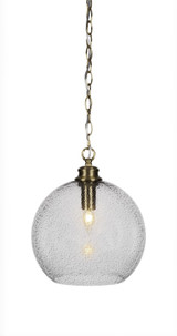 Kimbro 1 Light Medium Chain Hung Pendant 13.5 Inch Tall by Toltec - 91-1175-135-