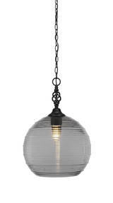 Elegante 1 Light Steel Medium Pendant 19 Inch Tall by Toltec - 82-44914