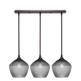 3 Light Stem Hung Linear Pendant 10.25 x 29 Inch by Toltec 25-BRZ-4922 - 25-BRZ-4922