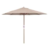 11 Foot Teak Wood Crank Lift Octagon Market Umbrella by Galtech - 587-O