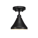 Vintage 1 Light 7 Inch Wide Steel Semi Flush Mount by Toltec - 280-79