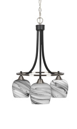 Paramount 3 Light Small Chandelier by Toltec 3413-BN-4811 - 3413-BN-4811