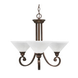 Curl 3 Light Medium Chandelier by Toltec 253-BRZ-5110 - 253-BRZ-5110