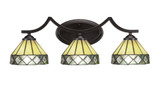 Zilo 3 Light Vanity Light 23.75 Inch Tall by Toltec - 553-2375-85