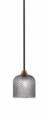 Paramount 1 Light Stem Hung Mini Pendant 8.75 Inch X 7 Inch Wide by Toltec - 3401-BN-4912