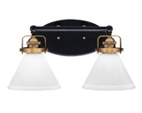 Easton 2 Light Vanity Light 9 Inch Tall by Toltec - 1932-MBBR-312