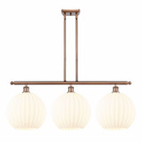 White Venetian 3 Steel Stem Hung Oversized Island Pendant by Innovations - 516-3I-G1217-12