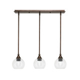 3 Light Stem Hung Linear Pendant 7.25 x 25.75 Inch by Toltec 25-BRZ-4100 - 25-BRZ-4100