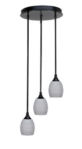 Empire 3 Light Steel Medium Pendant 14.5 Inch Wide by Toltec - 2143-145-11