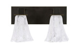 Apollo 2 Light Crystal Glass Vanity Light 14 Inch Length by Toltec - 582-14-85-14