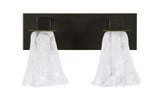 Apollo 2 Light Crystal Glass Vanity Light 14 Inch Length by Toltec - 582-14-85-14