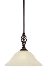 Elegante 1 Light Steel Medium Stem Pendant 12 Inch Tall by Toltec - 80-12-12-