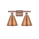 Berkshire Metal 2 Light Bath Vanity 11 Inch and 18 Inch Wide by Innovations - 516-2W-MBC-8