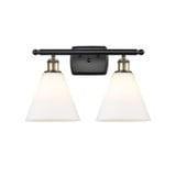 Berkshire Glass 2 Light Bath Vanity 11 Inch and 18 Inch Wide by Innovations - 516-2W-GBC-8