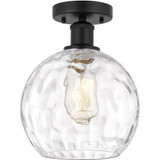 Athens Water Glass 1 Light Semi Flush Mount 12 X 8 Inch Wide by Innovations - 616-1F-G1215-8