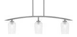 Kurve 3 Light Textured Glass Island Pendant 41 Inch Length by Toltec - 3736-GP-4250