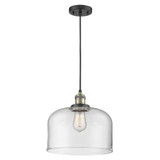 Bell 1 Light Cord hung Mini Pendant 10.88 X 11.5 Inch Wide by Innovations - 201C-G7-L