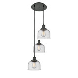Cone 3 Light Cord Hung Multi Pendant 27 and 14.25 Inch Wide by Innovations - 113F-3P-G7