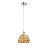Woven Rattan 1 Light Mini Pendant 8.75 Inch and 8 Inch Wide by Innovations - 516-1P-RBD-8