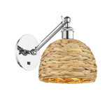 Woven Rattan 1 Light Adjustable Wall Sconce 8.75X8 Inch Wide by Innovations - 317-1W-RBD-8