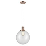 Beacon 100W 1 LED Cord Hung Mini Pendant 13.63X10 Inch Wide by Innovations - 201C-G20-10-LED