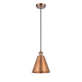 Berkshire Metal 100W 1 LED Cord hung Mini Pendant 10 X 8 by Innovations - 516-1P-MBC-8-LED