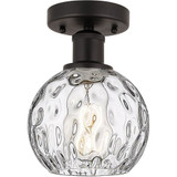 Athens Water Glass 1 Light Semi Flush Mount 10 X 6 Inch Wide by Innovations - 616-1F-G1215-6