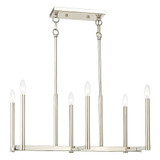 Alpine 6 Light Candle Style Linear Chandelier by Livex - 40256
