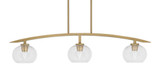 Kurve 3 Light Bar Island Pendant 41.25 Inch Length by Toltec - 3736-NAB-202
